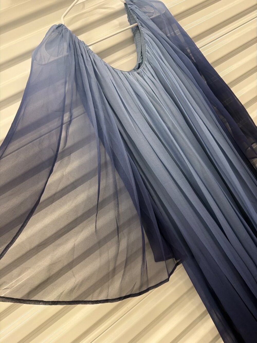 Caroline Constas Corinthia Sheer Off The Shoulder Ombre Maxi Dress Blue Size Sma - Picture 7 of 9